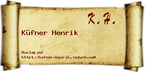 Küfner Henrik névjegykártya